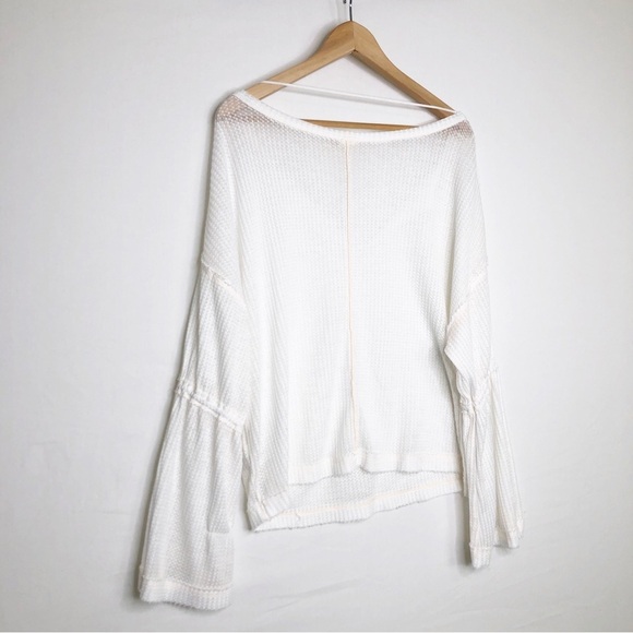 Free People we the free cream, waffle knit, oversize tunic top - Picture 3 of 9